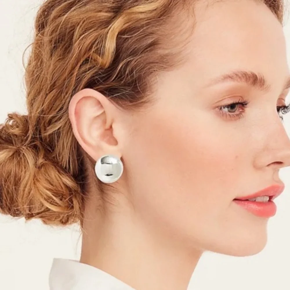 NWOT J.Crew Bauble Silver Post Earrings
